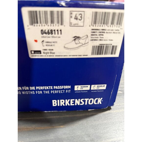 Birkenstock Unisex Pasadena Night Blue Suede Lace-Up Shoes EU Size 43 Normal Fit - Picture 4 of 10